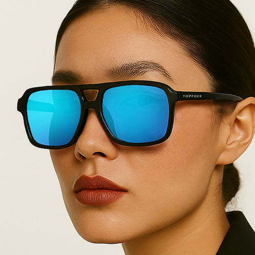 Atlas - Mirrored Blue Squared Sunglasses