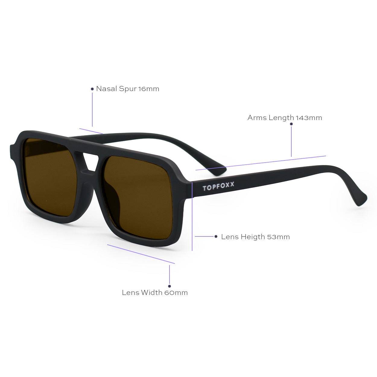 Atlas - Black Squared Sunglasses