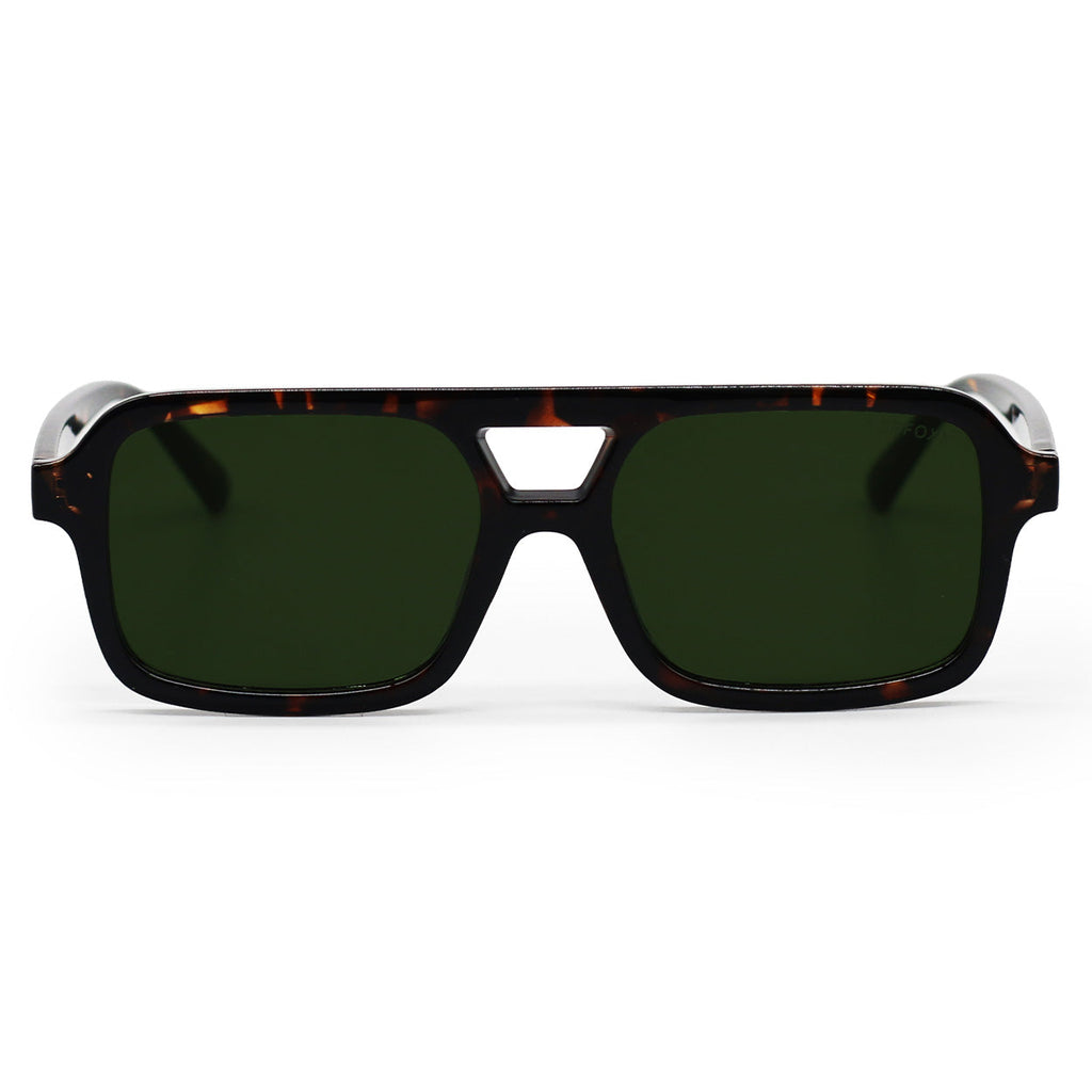 Atlas - Green Tortoise Squared Sunglasses