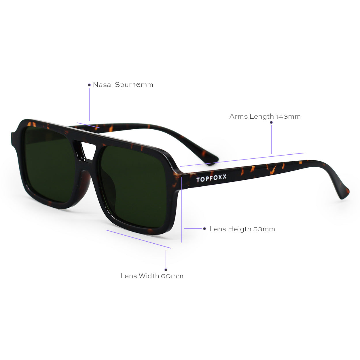 Atlas - Green Tortoise Squared Sunglasses