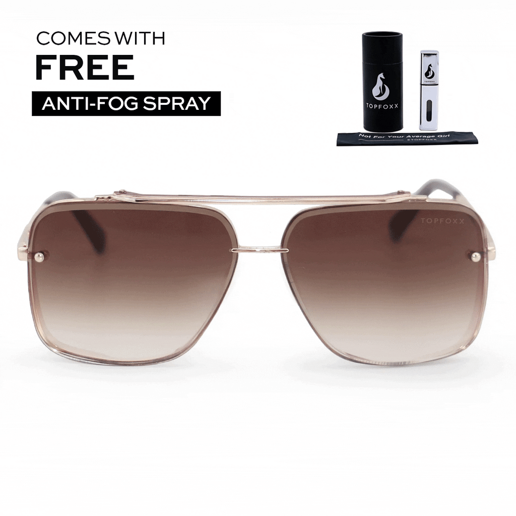 Bella Tangle-Free Aviator Sunglasses + FREE Anti-Fog Spray