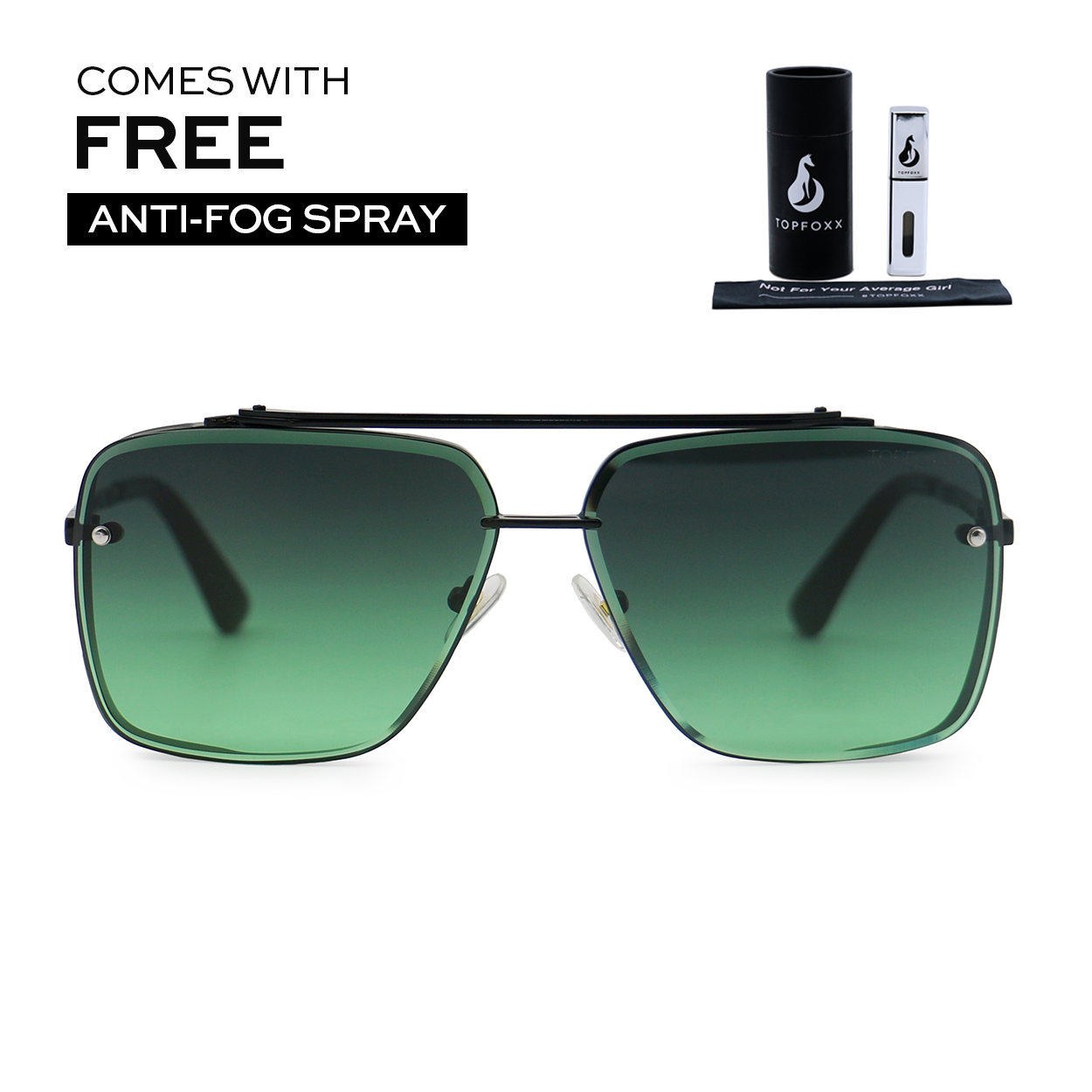 Bella Tangle-Free Aviator Sunglasses + FREE Anti-Fog Spray
