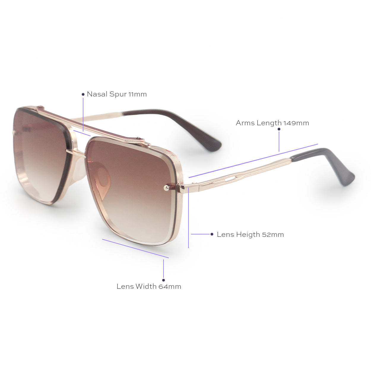 Bella Tangle-Free Aviator Sunglasses + FREE Anti-Fog Spray