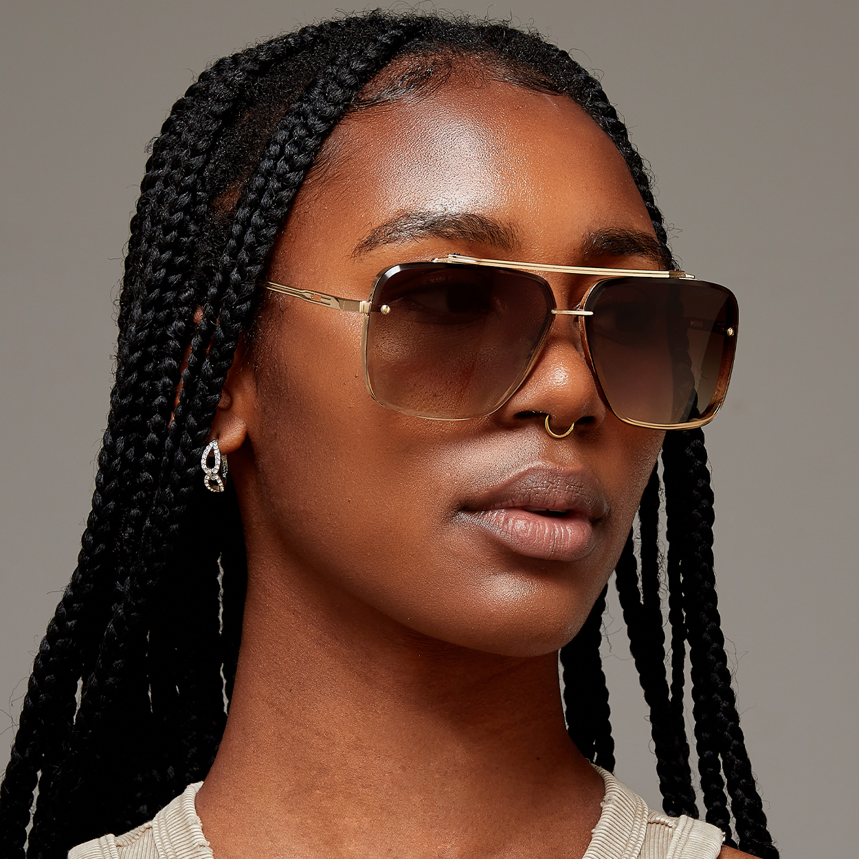 Bella Tangle-Free Aviator Sunglasses + FREE Anti-Fog Spray