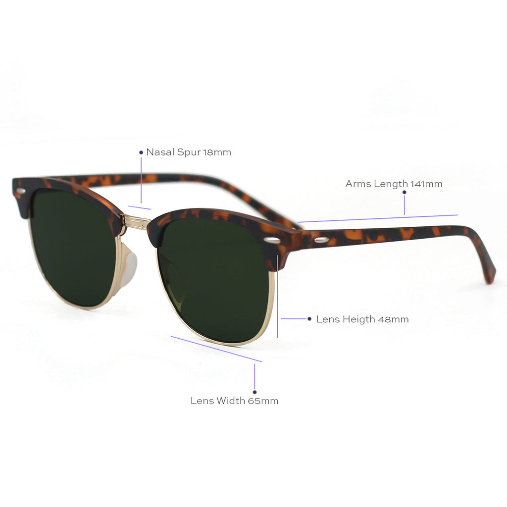 The Masters – Green Tortoise Clubmaster Sunglasses