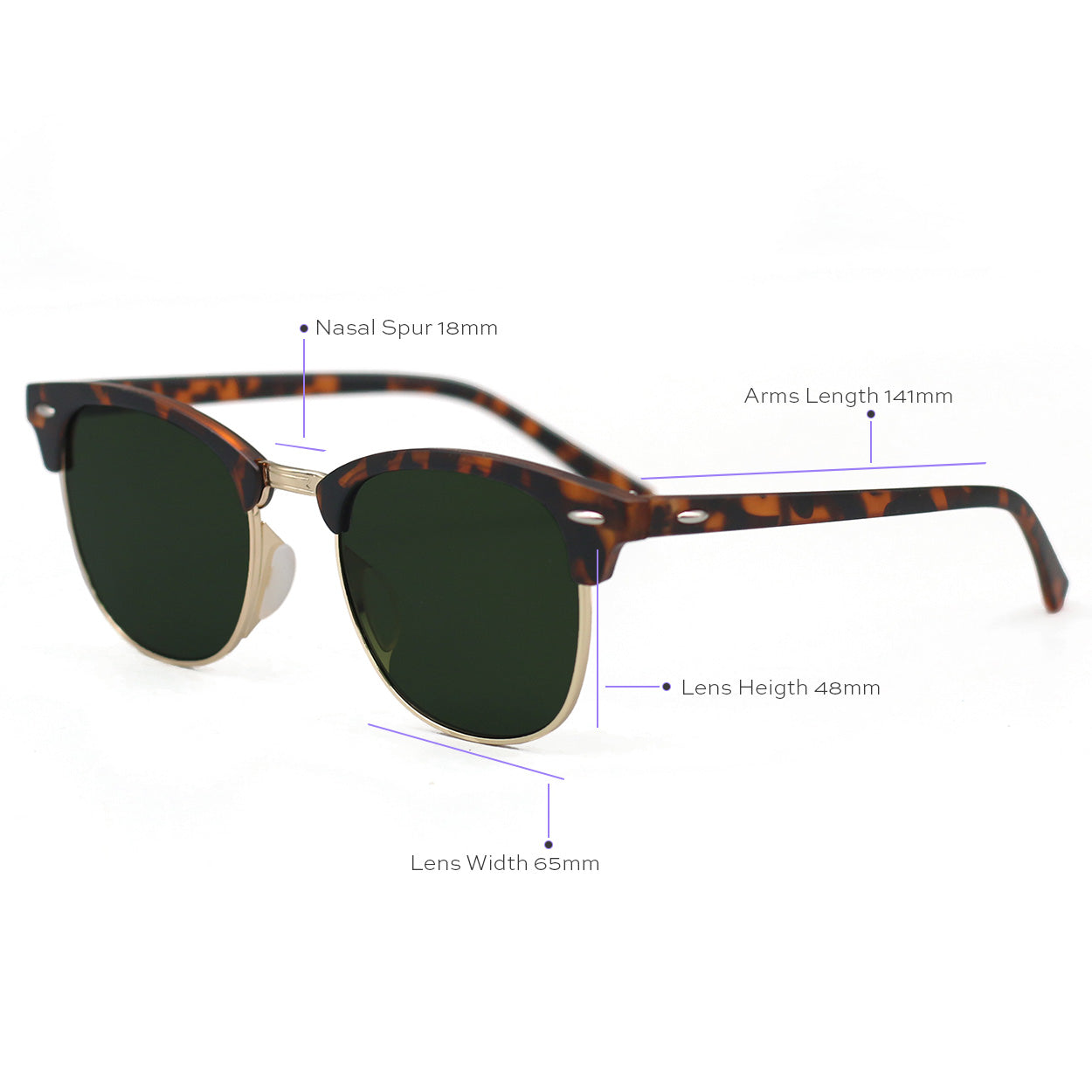 The Masters – Green Tortoise Clubmaster Sunglasses