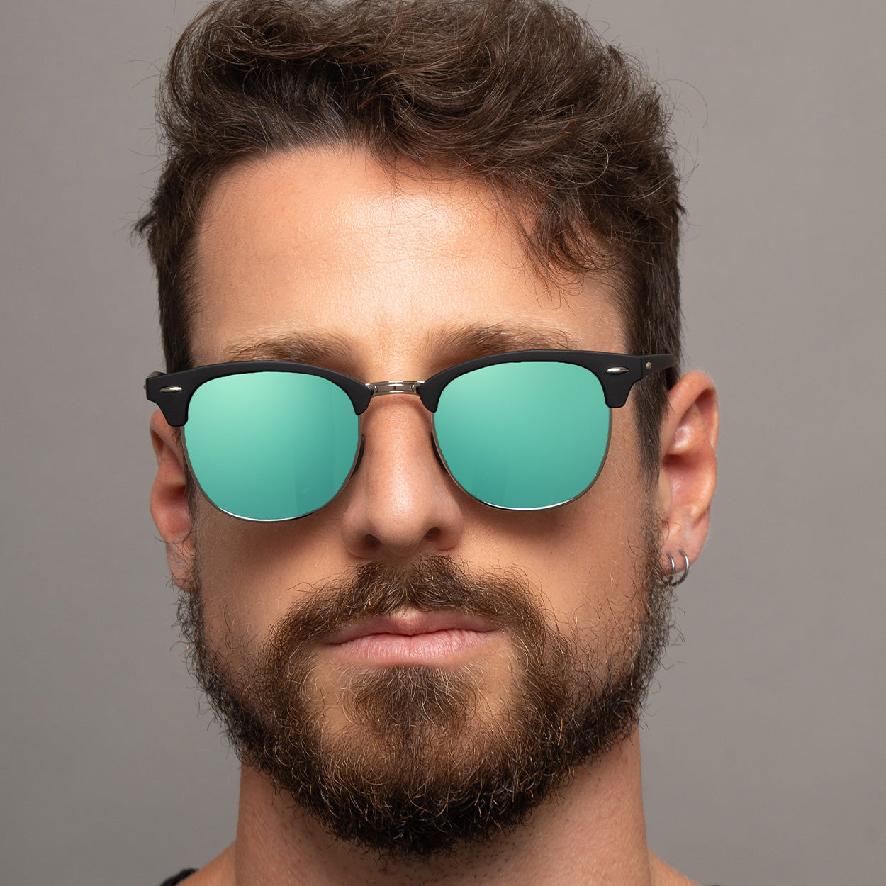 The Masters – Mirrored Aqua Clubmaster Sunglasses