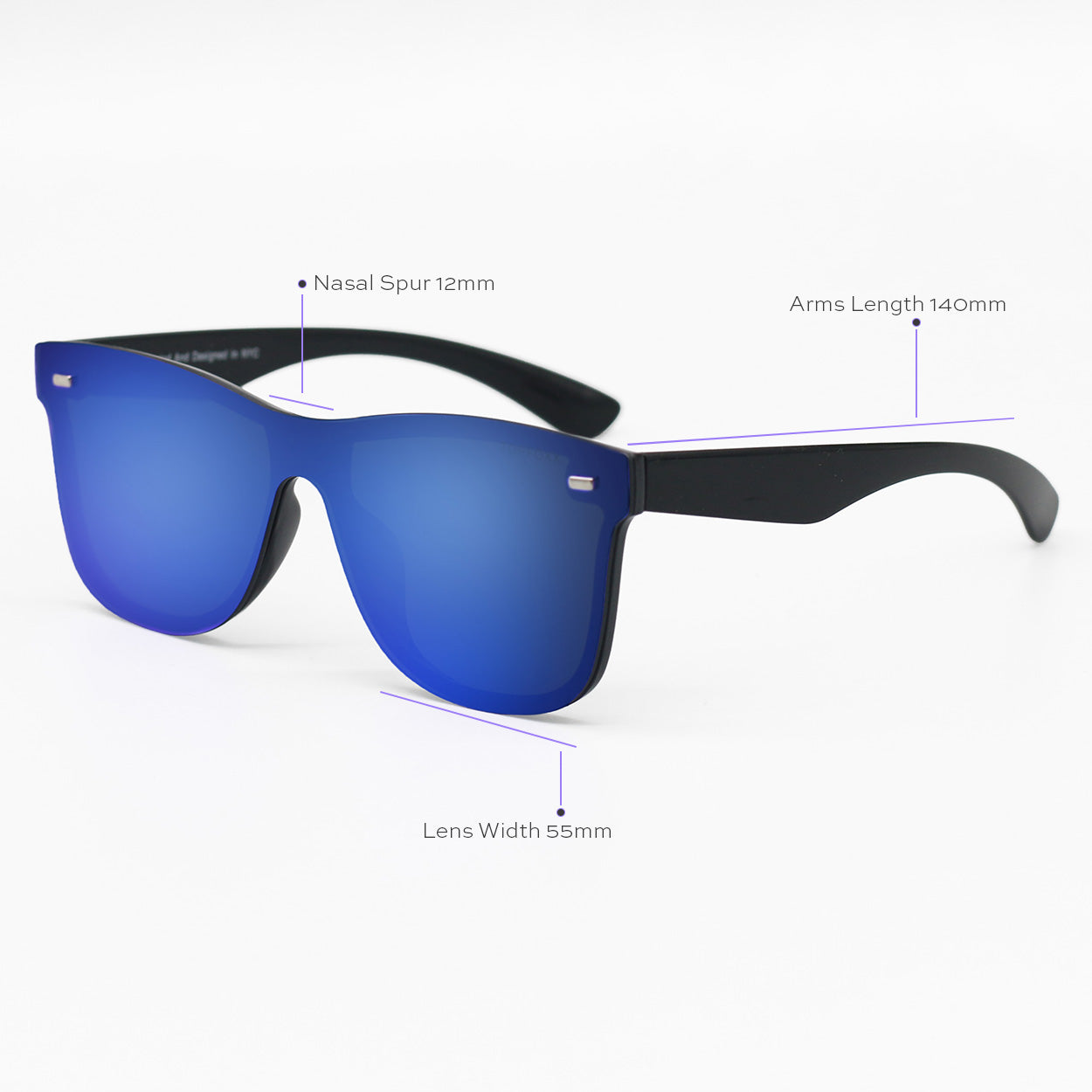 Sustainable Future - Navy Blue Square Wayfarer Sunglasses
