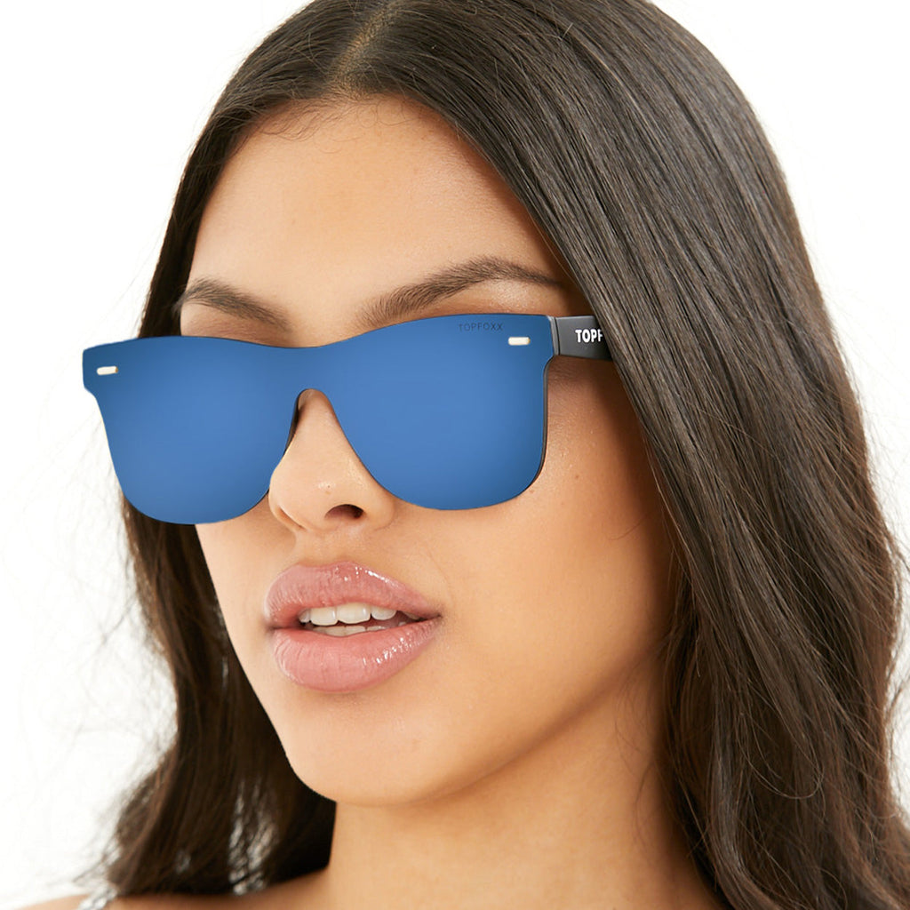 Sustainable Future - Navy Blue Square Wayfarer Sunglasses