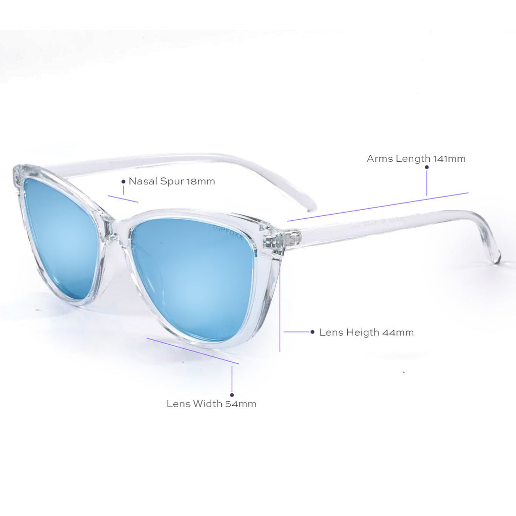 Kara - Mirrored Blue Cat Eye Sunglasses