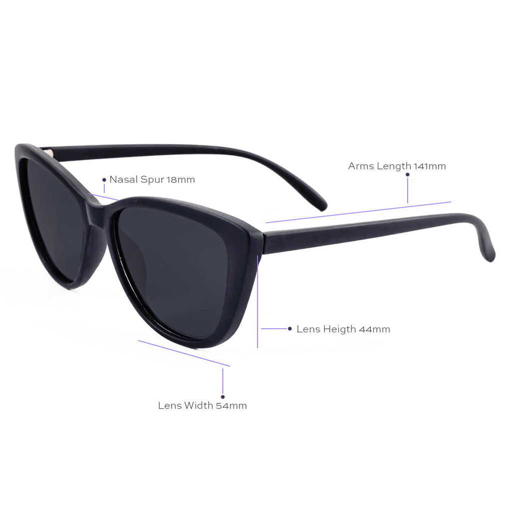 Kara - Black Cat Eye Sunglasses