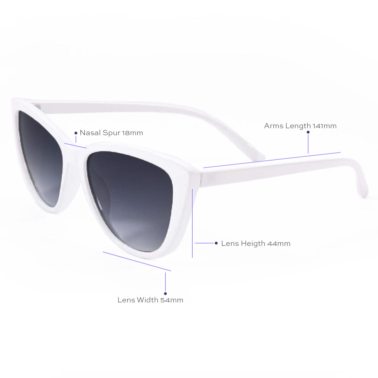 Kara - White Cat Eye Sunglasses