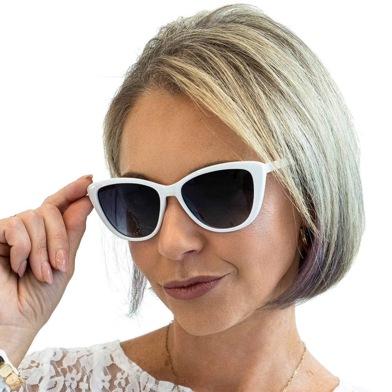 Kara - White Cat Eye Sunglasses