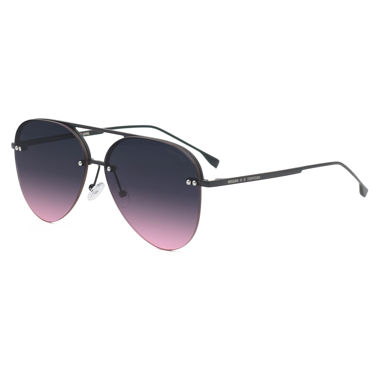 Smaller Megan 2 - Faded Purple & Pink Metal Aviator Sunglasses