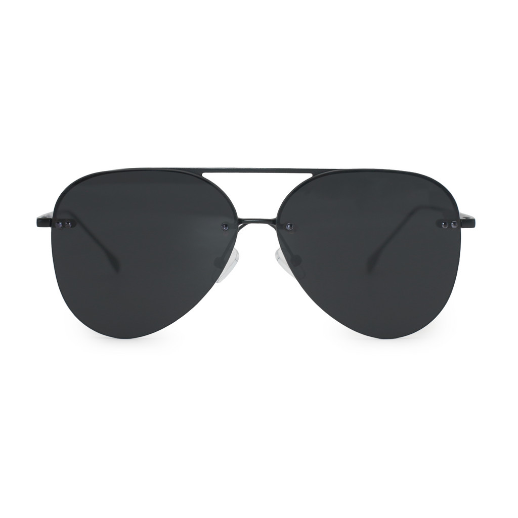Smaller Megan 2 Jet Black- Aviator Sunglasses