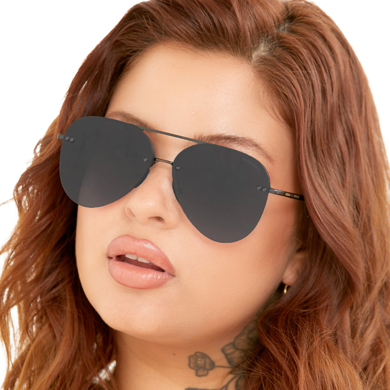 Smaller Megan 2 Jet Black- Aviator Sunglasses