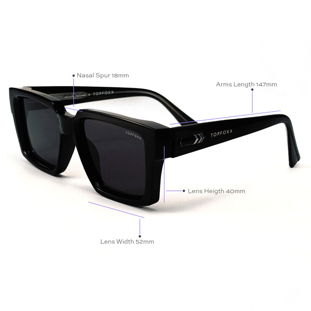 Paloma x Topfoxx - Limited Edition Black Squared Sunglasses