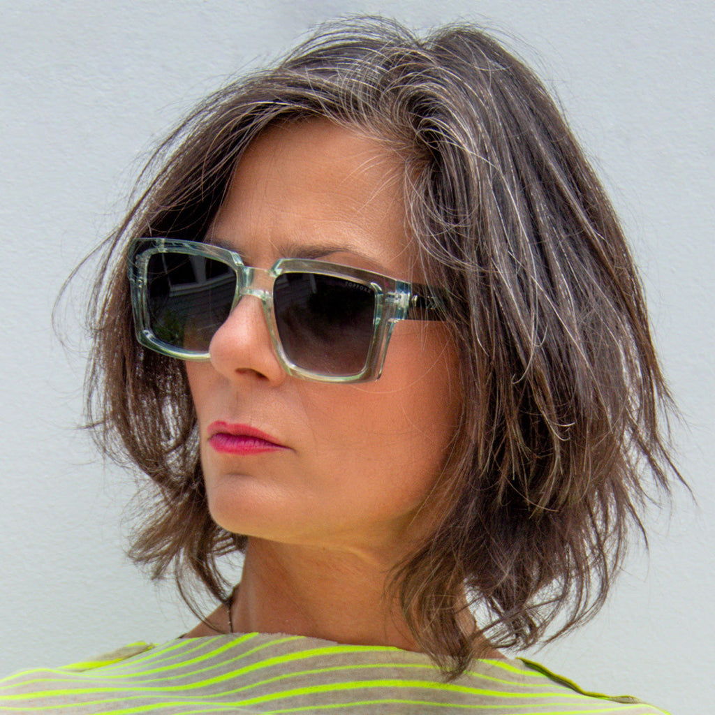 Paloma x Topfoxx - Limited Edition Turquoise/Grey Squared Sunglasses