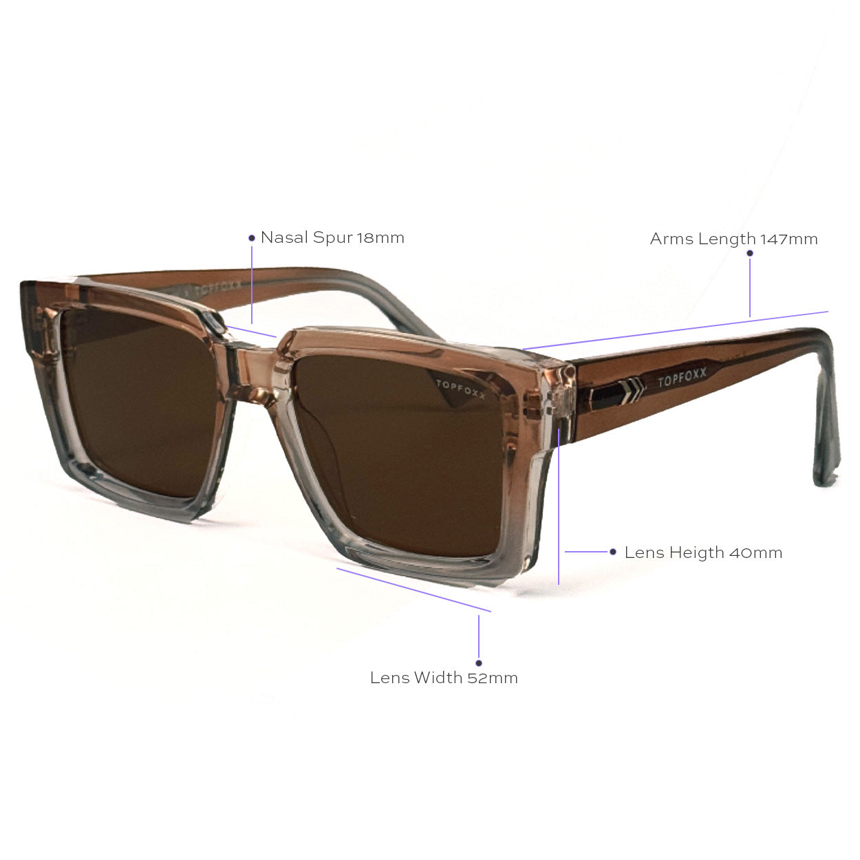Paloma x Topfoxx - Limited Edition Brown Squared Sunglasses
