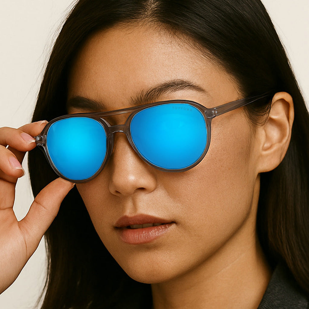 Poseidon Mirrored Blue  – Tangle-Free Floating Aviators