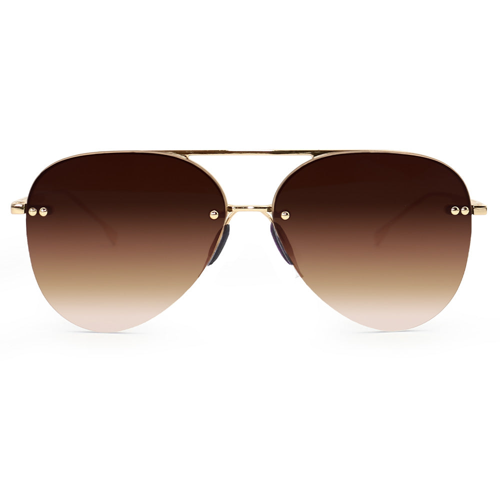 Smaller Megan 2 Faded Brown - Tangle Free Aviator Sunglasses